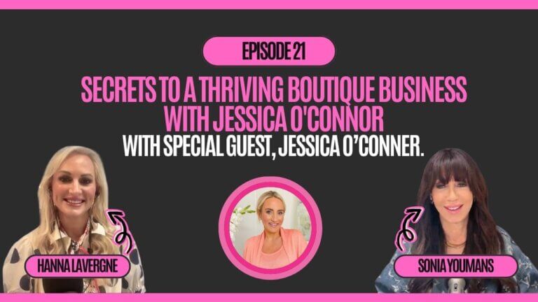 Boutique Hustle podcast Episode 21: secrets to a thriving boutique business, with special guest Jessica O'Connor of Dolce Boutique